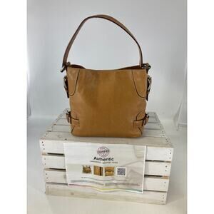 MICHAEL KORS, SMALL VINTAGE TAN LEATHER SHOULDER BAG (ASIS)